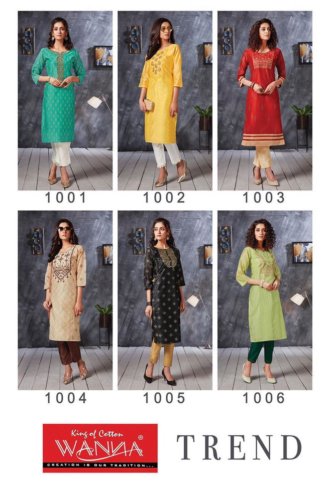 Wanna Trend Designer Latest Fancy Ethnic Wear Kurti With Jam Stain Pant Bottom Collection
